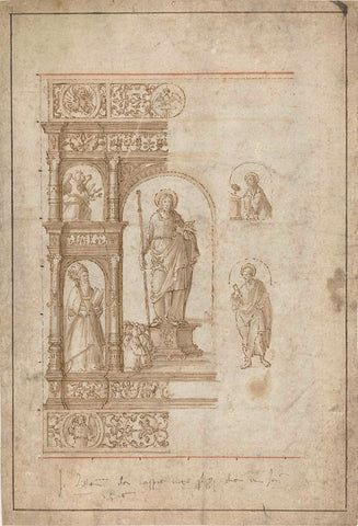 Design for an altarpiece with five compartments, Girolamo da Santacroce (ca.1480-1556), 1490 - 1556 Canvas Print