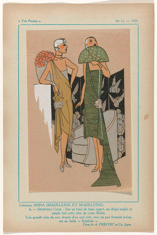 Très Parisien, 1925, No. 11, Pl. 6: Créations ANNA (MADELEINE ET MADELEINE) - SPORTING CLUB, G-P. Joumard, 1925 Canvas Print