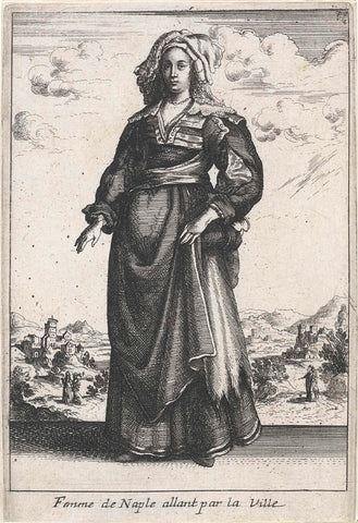 Wife of Naple going through the City, Wenceslaus Hollar, 1662 Canvas Print