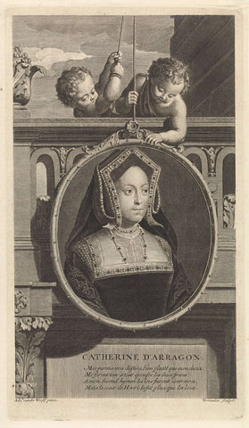 Portrait of Catharina van Arragon, Cornelis Martinus Vermeulen, 1697 Canvas Print