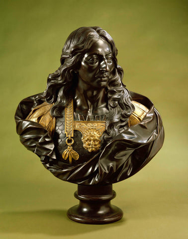 Bust of Louis II de Bourbon, Prince of Conde, Marshal of France, nicknamed Le Grand Conde (1621-1686), Jérôme Derbais, c. 1695 Canvas Print