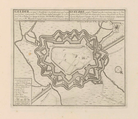 Map of Geldern, Abraham Allard, 1703 - 1733 Canvas Print