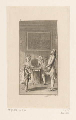 Siegfried von Lindenberg receives lessons from his servant on weapons, Daniel Nikolaus Chodowiecki, 1783 Canvas Print