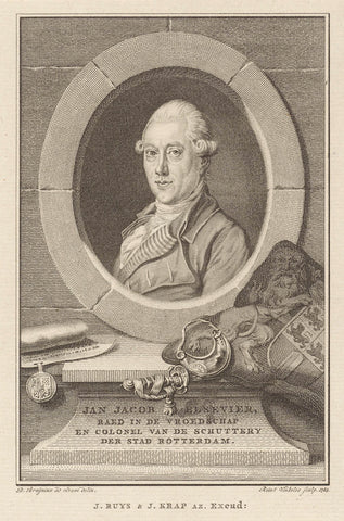 Portrait of Jan Jacob Elsevier, Reinier Vinkeles (I), 1784 Canvas Print