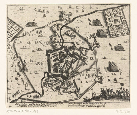 Siege and conquest of Groenlo, 1597, anonymous, 1613 - 1615 Canvas Print