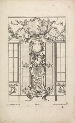 Wall layout with windows, anonymous, 1748 - 1753 Canvas Print