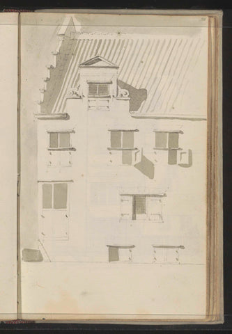 Gable with a pediment and roller work, Johannes Huibert Prins, c. 1783 - c. 1797 Canvas Print