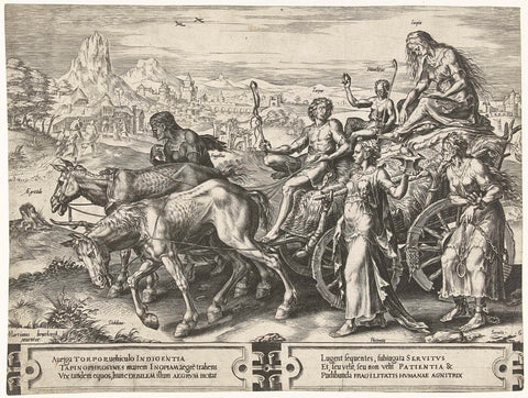 Triumph watchen with Poverty (Inopia), Cornelis Cort, 1564 Canvas Print