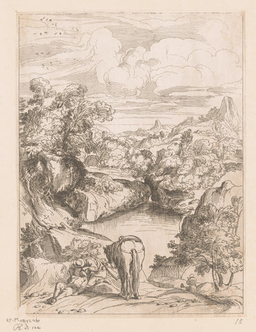 Landscape with Good Samaritan, Jean Pesne, 1666 - 1695 Canvas Print