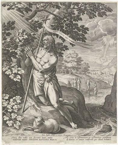 John the Baptist in the desert, Johann Sadeler (I), 1560 - 1586 Canvas Print