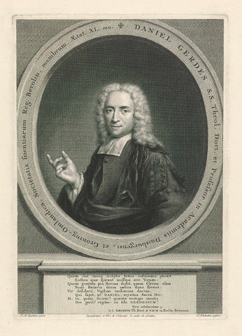 Portrait of Daniël Gerdes, Jacob Houbraken, 1738 - 1750 Canvas Print