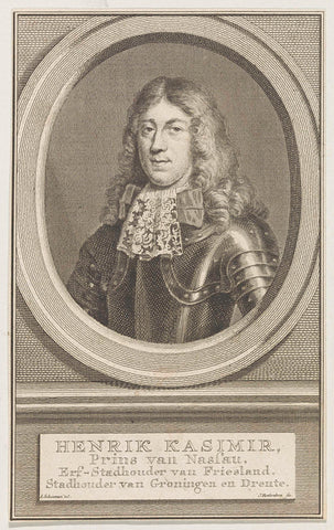 Portret van Hendrik Casimir II, graaf van Nassau-Dietz, Jacob Houbraken, 1749 - 1759 Canvas Print