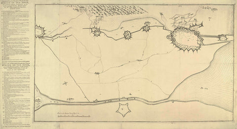 Map with the fortifications around Bergen op Zoom and forts in the area, anonymous, 1747 Canvas Print