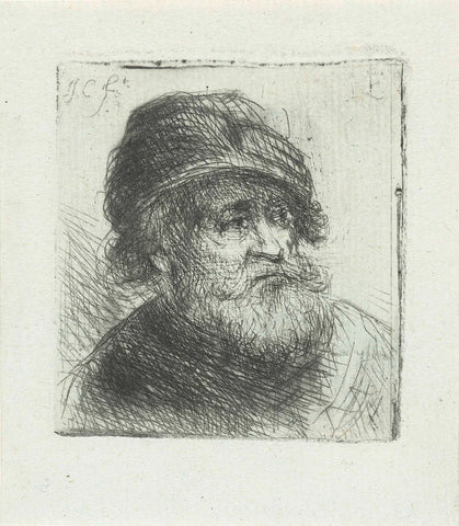 Old man with turban, Jan Chalon, 1748 - 1795 Canvas Print