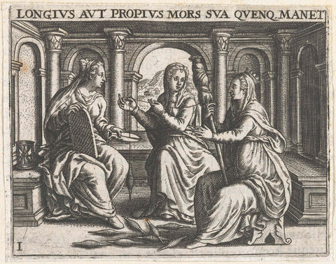 Three schikgodinnen, Theodor de Bry, 1596 Canvas Print