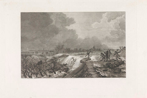 Dike breach at Kedichem, 1809, Reinier Vinkeles (I), 1809 Canvas Print