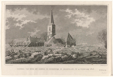 Flood at Doornspijk, 1825, Daniël Veelwaard (II), 1825 - 1826 Canvas Print