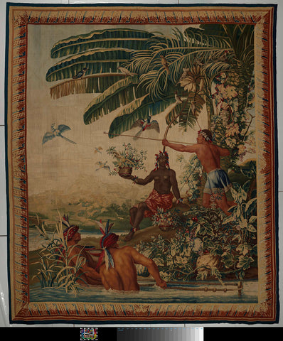 Les pêcheurs (The Fishermen), Tapestry from Les Anciennes Indes (The Old Indies) Series, Manufacture Royale des Gobelins, c. 1692 - c. 1723 Canvas Print