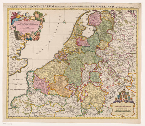 Map of the Seventeen Provinces, anonymous, after 1724 Canvas Print