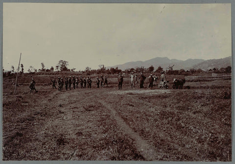 The Dutch and the soldiers at Bebesan on the lake, anonymous, 1912 Canvas Print