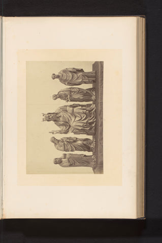 Five oak sculptures of Biblical figures from the Holy Redeemer Church in Hakendover, exhibited at an exhibition on religious objects from the Middle Ages and Renaissance in 1864 in Mechelen, Joseph Maes, 1864 Canvas Print