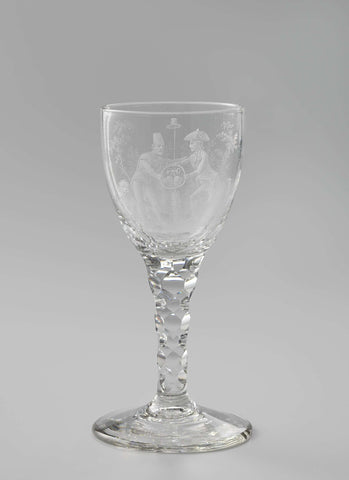 Chalice glass with allegorical representation, anonymous, c. 1795 Canvas Print