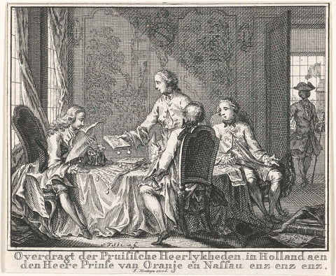 Sale of the Prussian glories to William V, 1754, Simon Fokke, 1754 Canvas Print