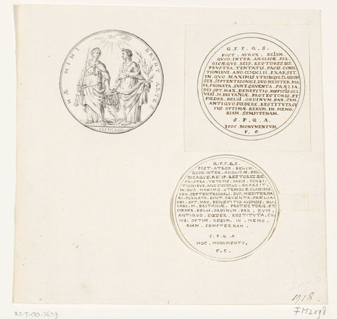 Medal on the Treaty of Westminster, 1654, anonymous, 1700 - 1726 Canvas Print