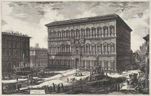 Palazzo Farnese te Rome, Giovanni Battista Piranesi, 1748-1778 Canvas Print