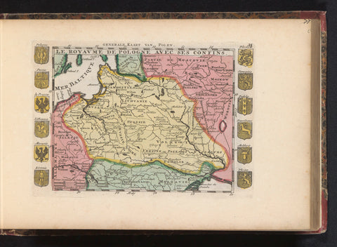 Map of Poland, anonymous, 1735 Canvas Print