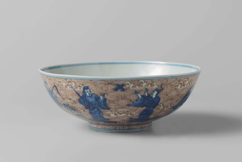 Bowl with the eight immortals and Shoulao, anonymous, c. 1875 - c. 1899 Canvas Print