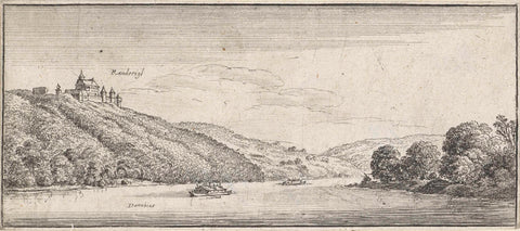 Landscape with view of Rannariedl lock on the Danube, Wenceslaus Hollar, 1625 - 1677 Canvas Print