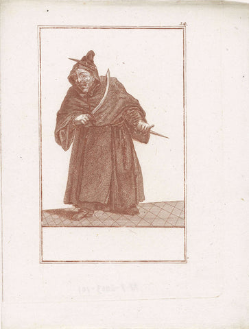 Monk with scimitar and dagger., Jacob Gole (attributed to), 1724 Canvas Print