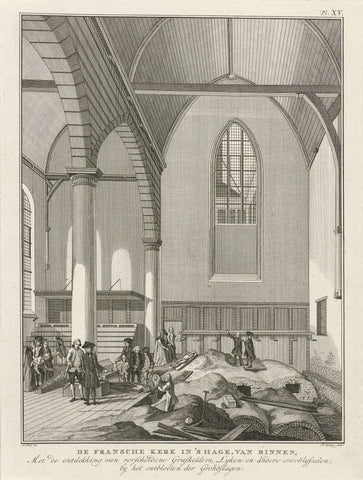 Excavations in the French Church in The Hague, 1770, Theodoor Koning, 1770 Canvas Print