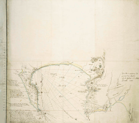 Map of False Bay and the Cape Peninsula, Robert Jacob Gordon, 1780 Canvas Print