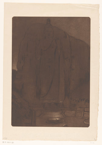 Statue of the Buddha Avukana near Kekirawa in Sri Lanka, Wijnand Otto Jan Nieuwenkamp, 1914 Canvas Print