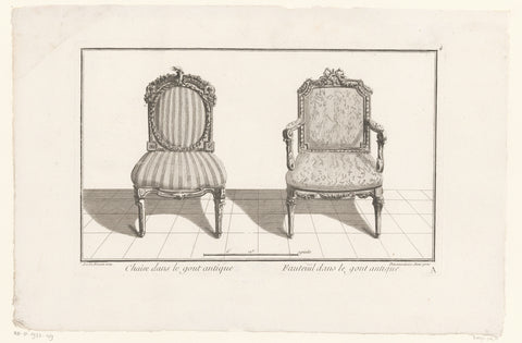 Two chairs, anonymous, 1745 - 1775 Canvas Print