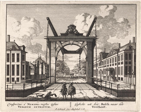 View of the Bosbrug and korte Voorhout in The Hague, anonymous, 1686 - 1711 Canvas Print