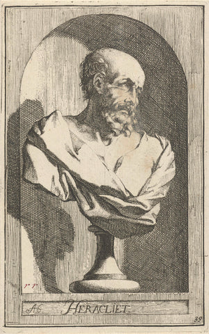 Bust of Heraclitus, Arnold Houbraken, 1710 - 1719 Canvas Print