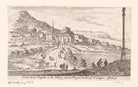 View of the village of Sainte-Reine, Israel Silvestre, 1650 Canvas Print