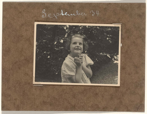 Isabel Wachenheimer in a garden during a visit to her uncle Willy Moos in Hamburg, September 1934, anonymous, 1934 Canvas Print