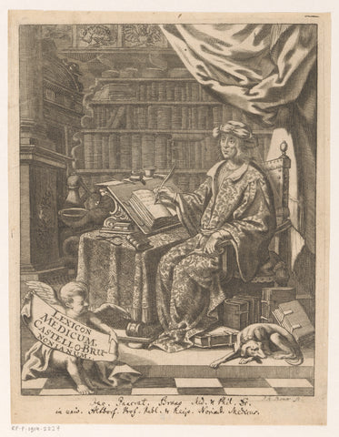 Portrait of Jacob Pancratius Bruno in his study, Johann Alexander Böner, 1688 Canvas Print