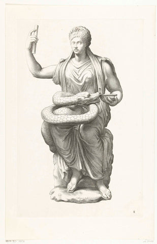 Sitting goddess with serpent, Cornelis Bloemaert (II), c. 1636 Canvas Print