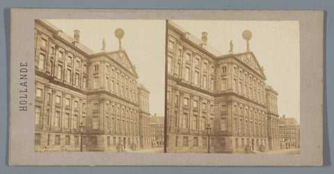 Back of the Royal Palace on Dam Square, Amsterdam, Charles-Henri Plaut (attributed to), 1858 Canvas Print