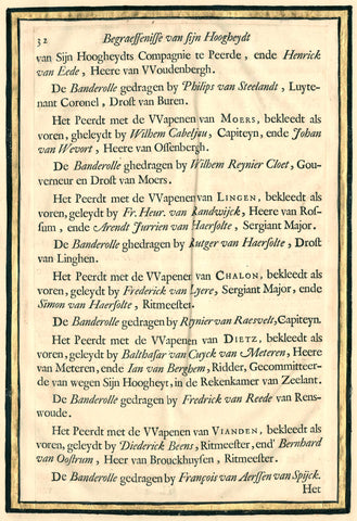 The description of the funeral of Frederik Hendrik, p. 32, Pieter Jansz. Station, 1651 Canvas Print