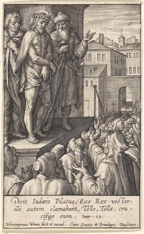 Christ shown to the people, Hieronymus Wierix, 1563 - before 1619 Canvas Print