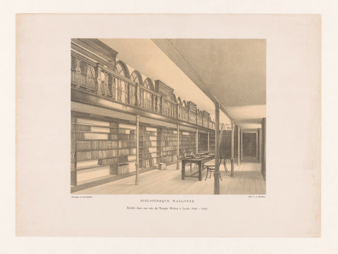 Interior of the Wallonne Library in Leiden, Pieter Jacobus Mulder, 1890 - 1923 Canvas Print