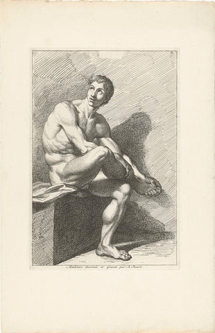 Naakte man, Bernard Picart, 1734 Canvas Print