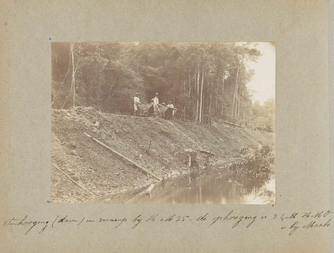 Ophoging (dam) in zwamp ... bij Mäabo, Augusta Curiel (possibly), 1905 - 1910 Canvas Print