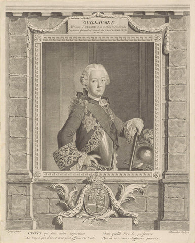 Portrait of William V, Prince of Orange-Nassau, Antoine P. Duboulois, 1765 - c. 1771 Canvas Print